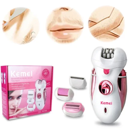 Kemei KM-2530 (4 in 1) Rechargeable Epilator & Shaver For Women
