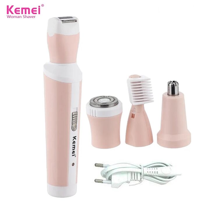 Kemei-KM-3024-Multifunctional-4-in-1-Face-Eyebrow-Nose-Lady-Shaver-for-Women