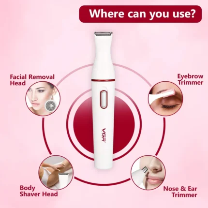 VGR V-725 Professional (4 in 1) Lady Trimmer With IPX5 Waterproof Design - Image 6