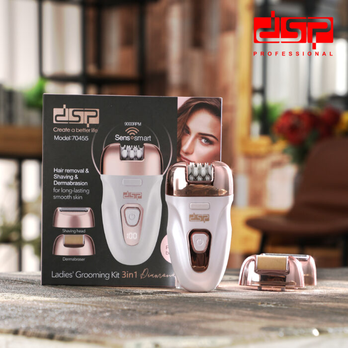 DSP 70455 Ladies Grooming Kit 3 in 1 Epilator, Shaving & Dermabraser Set - Image 9