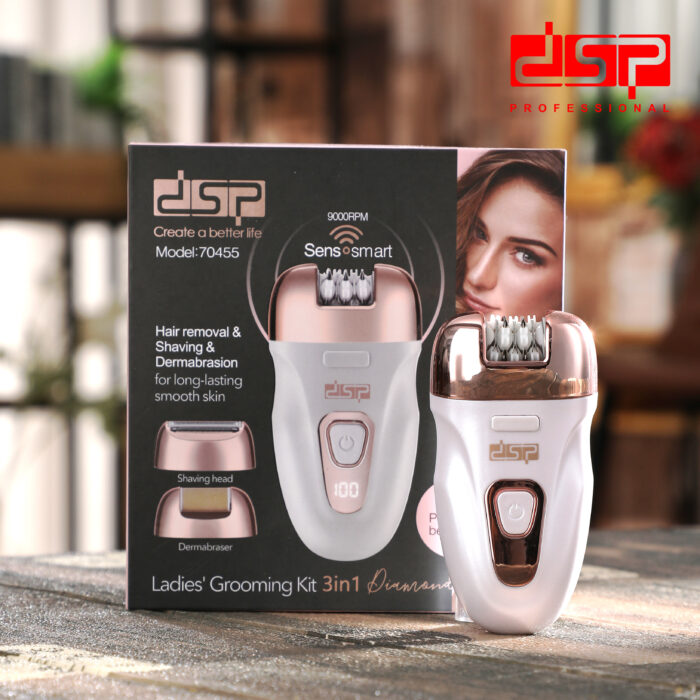 DSP 70455 Ladies Grooming Kit 3 in 1 Epilator, Shaving & Dermabraser Set - Image 3