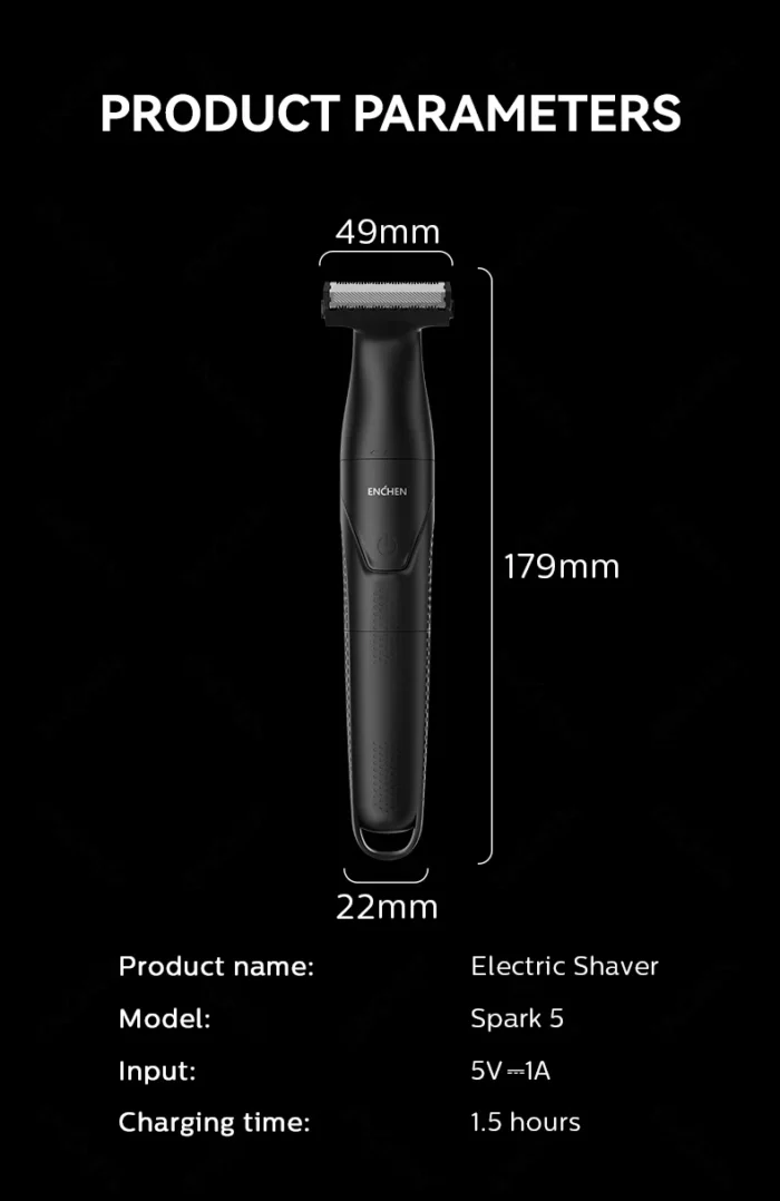 ENCHEN Spark 5 Electric Body Shaver (Wet and Dry) Smooth Zero Cutting - Image 13