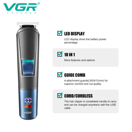 VGR V-108 (10 IN1) Multi Grooming Kit - Image 10