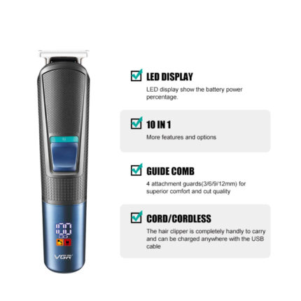 VGR V-108 (10 IN1) Multi Grooming Kit - Image 8