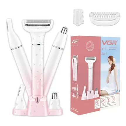 VGR V-611 (3-in-1) Ladies Trimmer, Shaver, EyeBrow & Nose Trimmer - Image 16