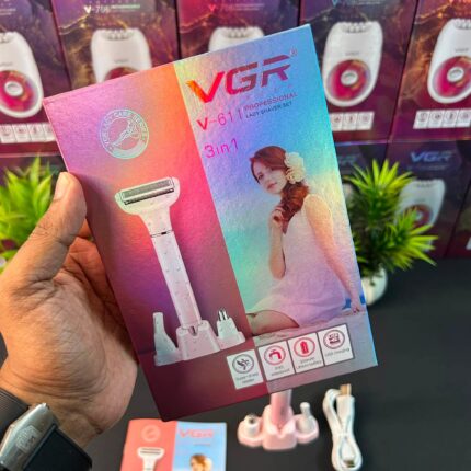 VGR V-611 (3-in-1) Ladies Trimmer, Shaver, EyeBrow & Nose Trimmer - Image 8