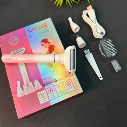 VGR V-611 (3-in-1) Ladies Trimmer, Shaver, EyeBrow & Nose Trimmer - Image 4
