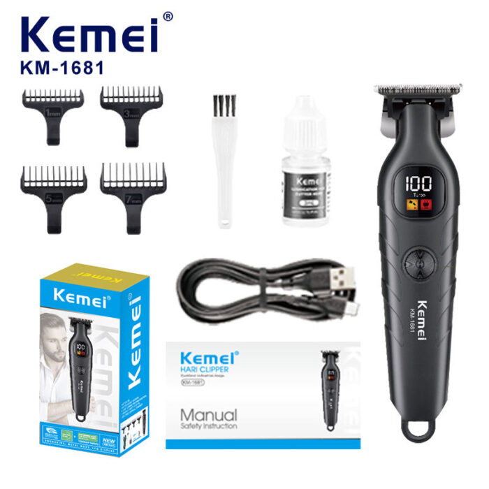 Kemei KM-1681 Zero Cutting Professional Trimmer/ 7000 RPM Motor / 1200 mAh Battery Intact Pack - Image 20