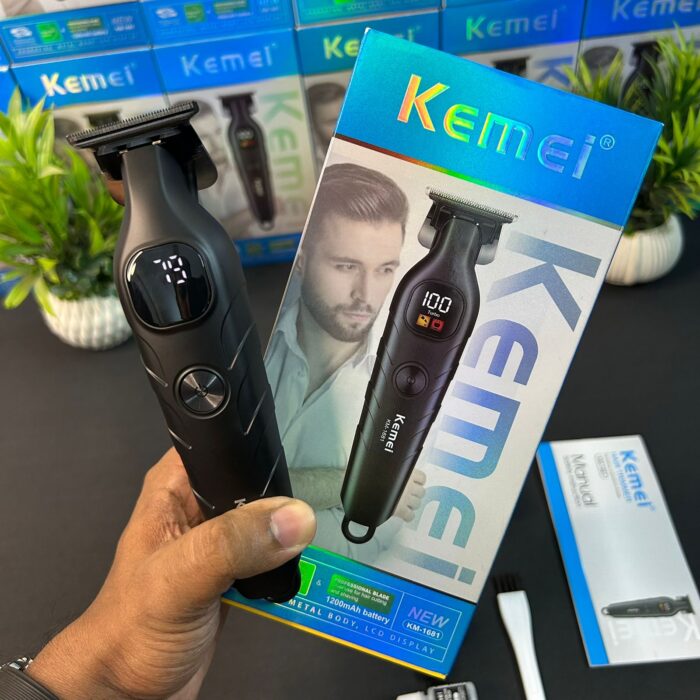 Kemei KM-1681 Zero Cutting Professional Trimmer/ 7000 RPM Motor / 1200 mAh Battery Intact Pack - Image 7