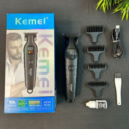 Kemei KM-1681 Zero Cutting Professional Trimmer/ 7000 RPM Motor / 1200 mAh Battery Intact Pack - Image 18