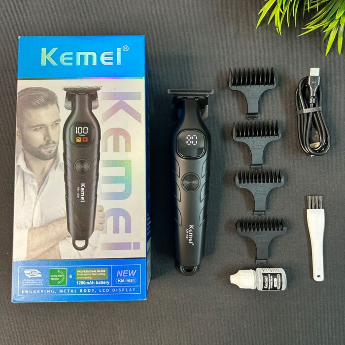 Kemei KM-1681 Zero Cutting Professional Trimmer/ 7000 RPM Motor / 1200 mAh Battery Intact Pack - Image 18