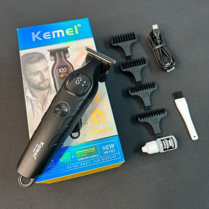 Kemei KM-1681 Zero Cutting Professional Trimmer/ 7000 RPM Motor / 1200 mAh Battery Intact Pack - Image 10