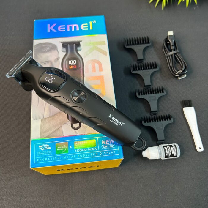 Kemei KM-1681 Zero Cutting Professional Trimmer/ 7000 RPM Motor / 1200 mAh Battery Intact Pack - Image 8